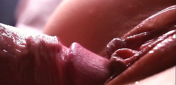  SLOW MOTION. Extremely close-up. Sperm dripping down the pussy